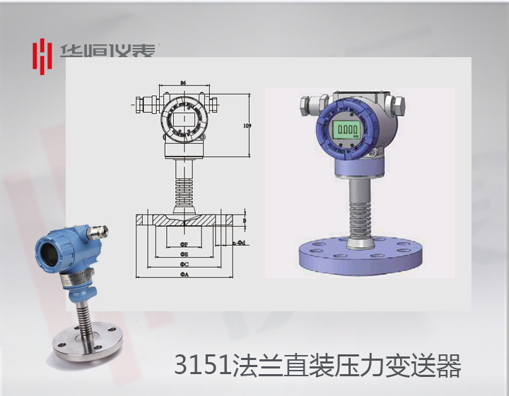 3151TLT法蘭直裝式壓力變送器_直裝式壓力變送器_硅原理壓力變送器